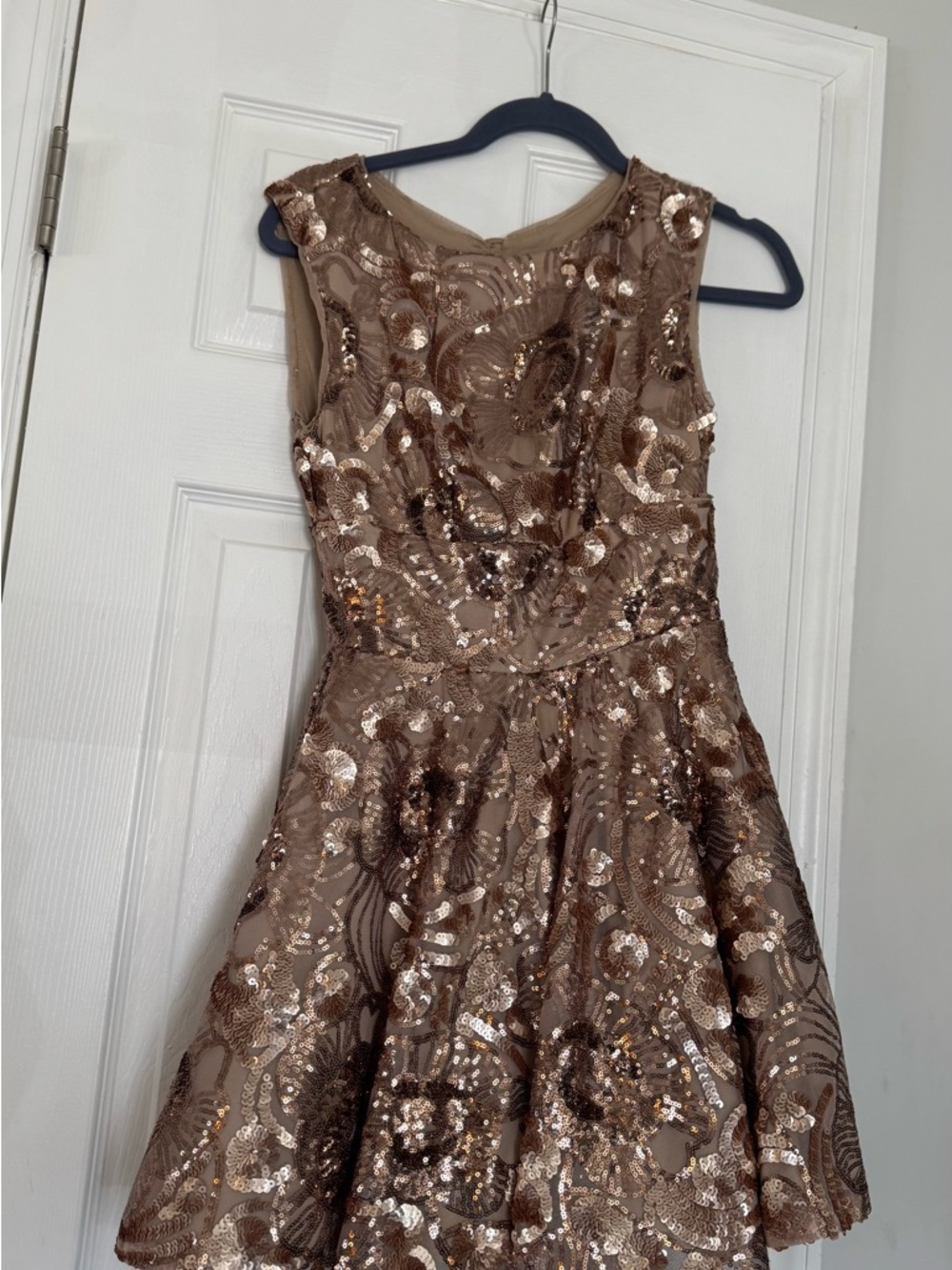 Brown Sequin Fit & Flare Dress